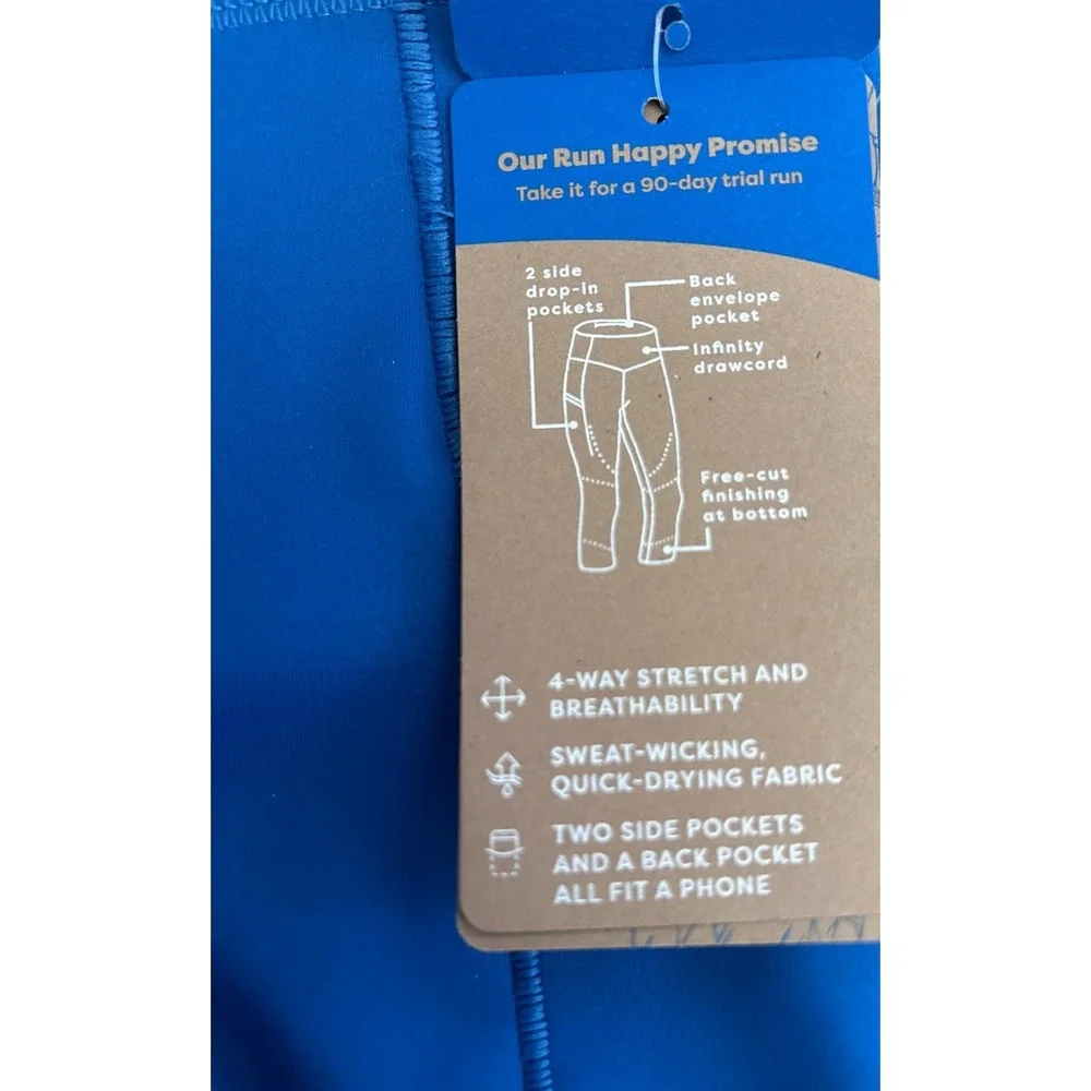 Brooks Women's Method 3/4 Running Tights Blue Ash Phone Pockets Stretch Sz S NWT
